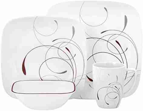 Corelle Square 16-Piece Dinnerware Set is corelle made of bone china