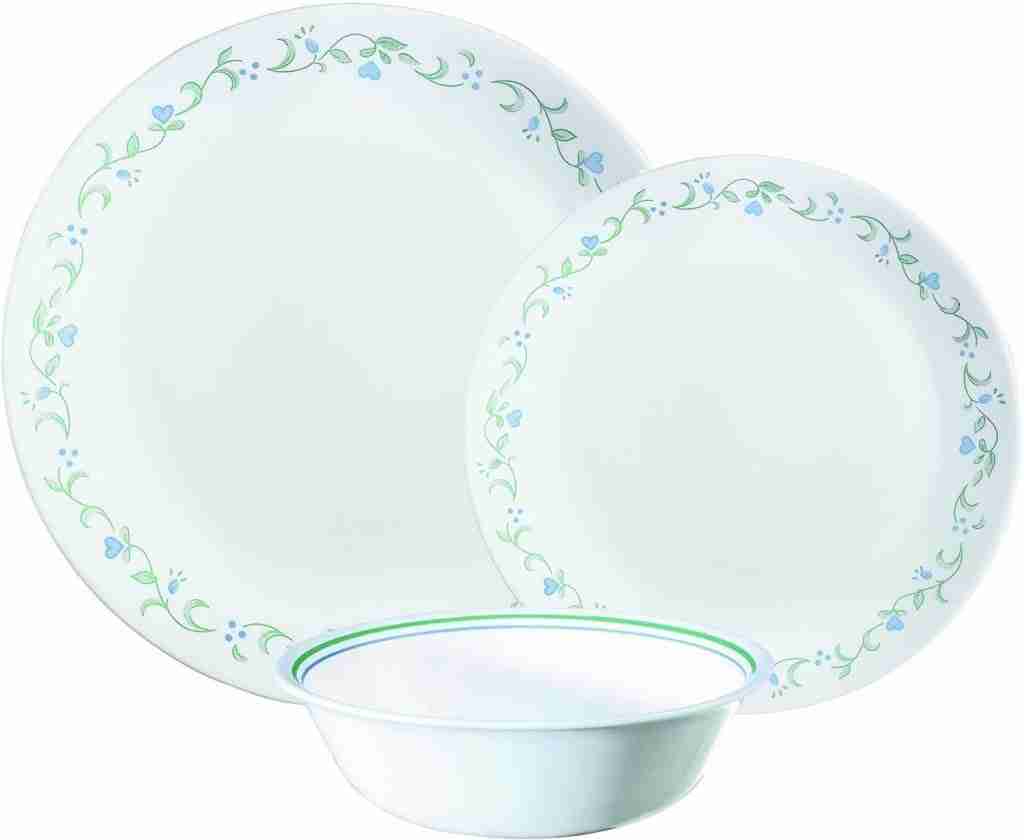 Corelle Vitrelle Glass 12-Piece Country Cottage is corelle made of bone china