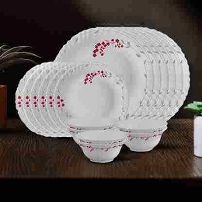 Dinner Set, Pack of 18 Opalware Dinner Set difference between opalware and ceramic