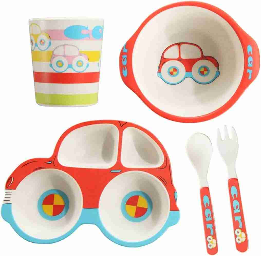 5 Piece Bamboo Dinnerware for Kids are bamboo plates safe for babies