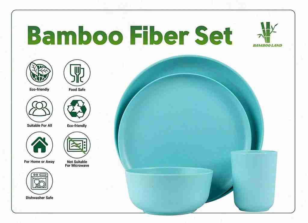 Bamboo land fiber melamine free dishes