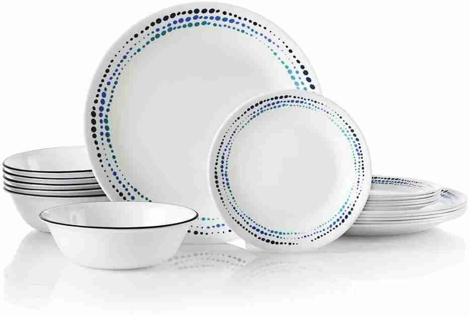 corell ocean blue dinnerware set is corelle made of bone china