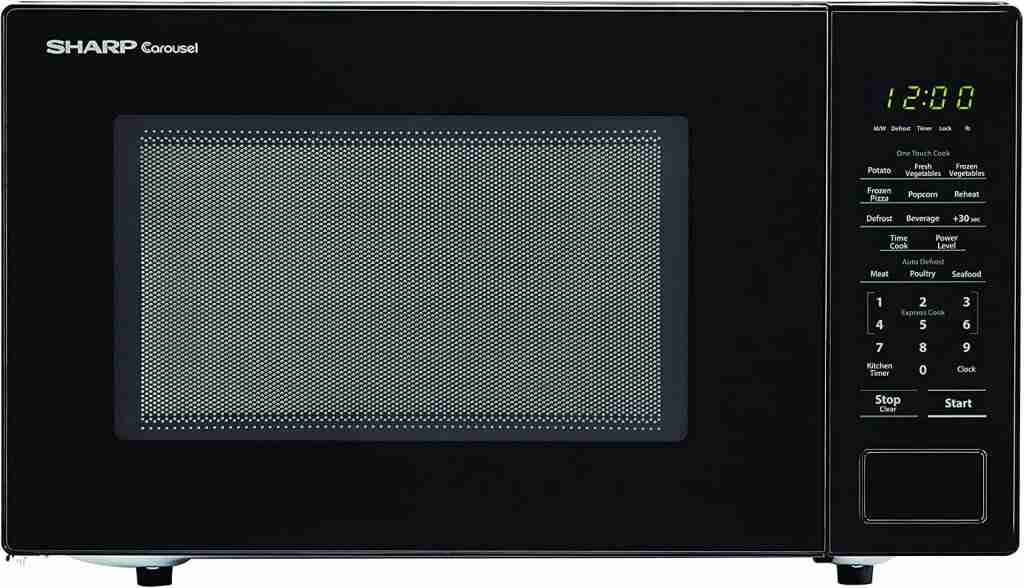 SHARP Black Carousel 1.1 Cu. Ft. 1000W Countertop Microwave Oven 900 watt microwave temperature