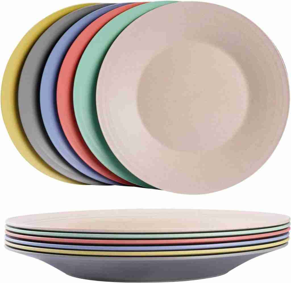 greenandlife 10inch6pcs Dishwasher & Microwave Safe Wheat Straw Plates is bamboo dinnerware microwave safe