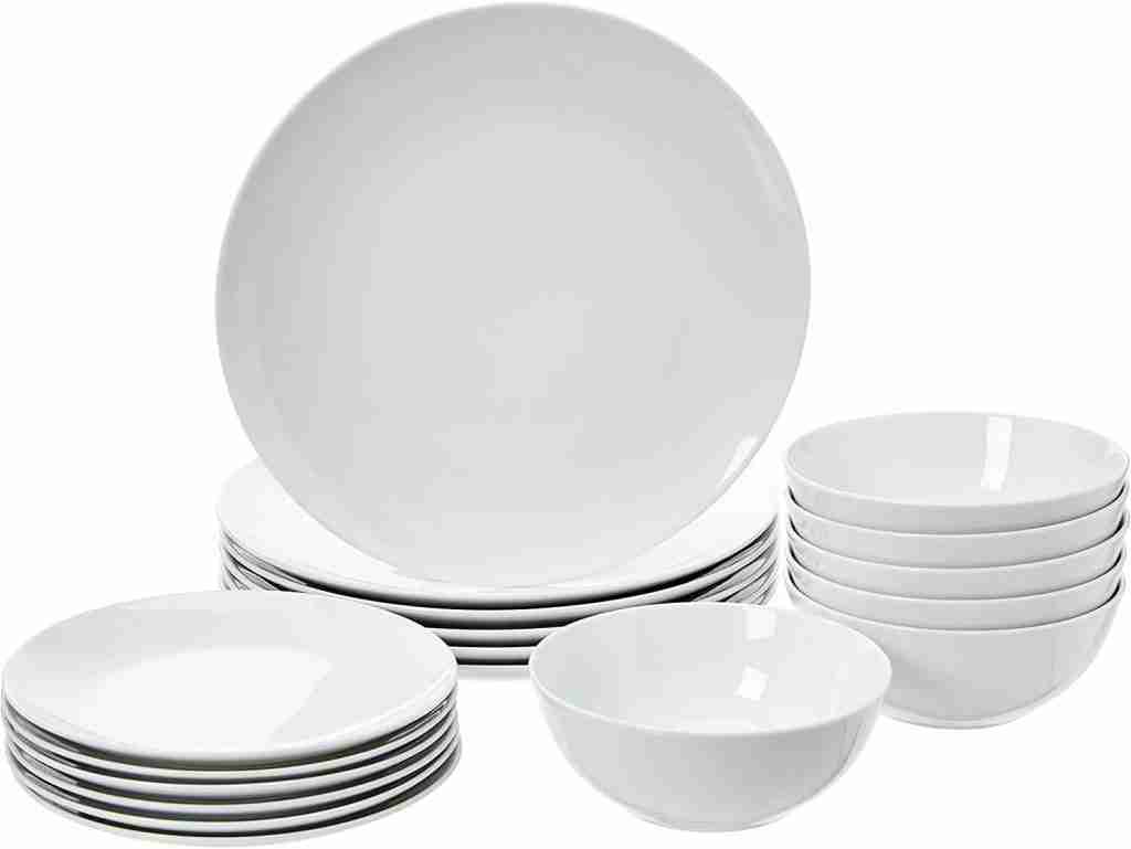 Amazon Basics 18-Piece Kitchen Dinnerware Set HOW DURABLE IS PORCELAIN DINNERWARE?